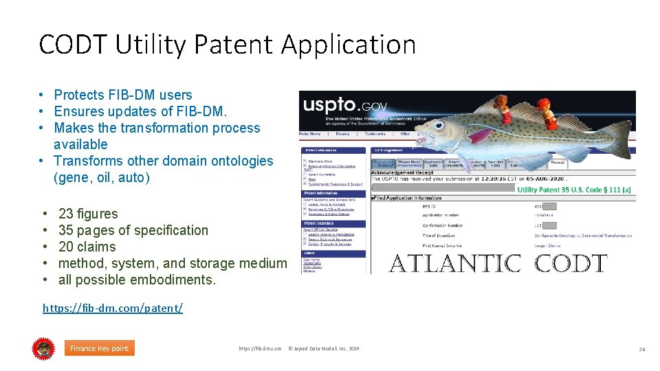 CODT Utility Patent Application • Protects FIB-DM users • Ensures updates of FIB-DM. •