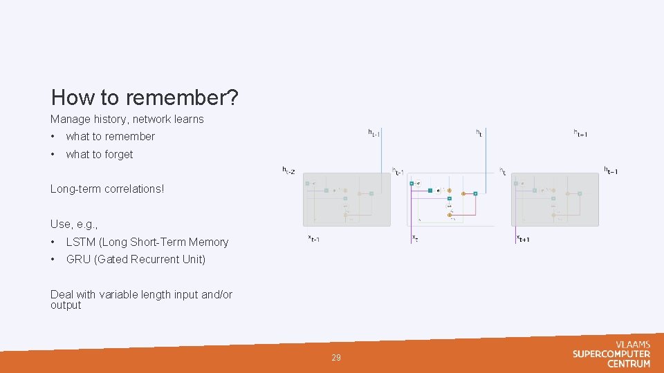 How to remember? Manage history, network learns • what to remember • what to