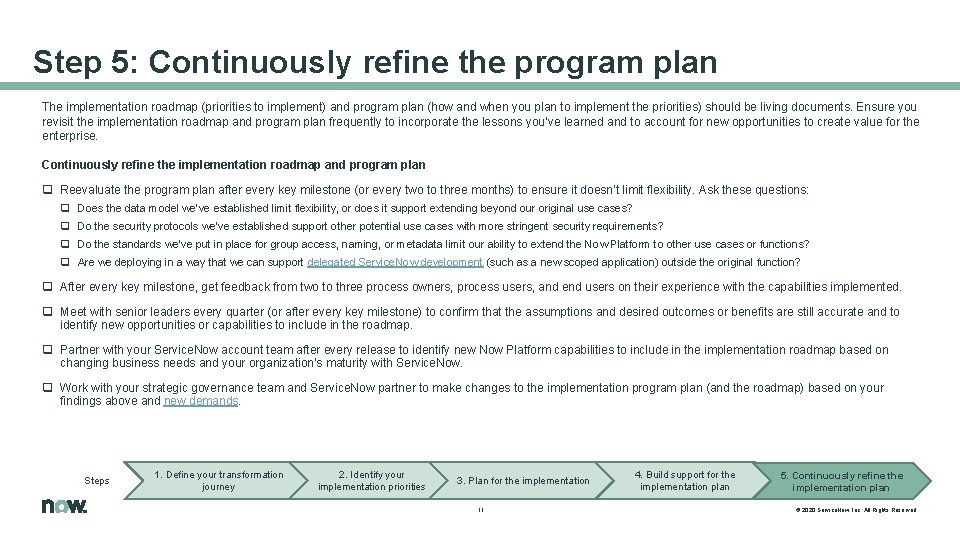 Build a phased program plan identify quick wins