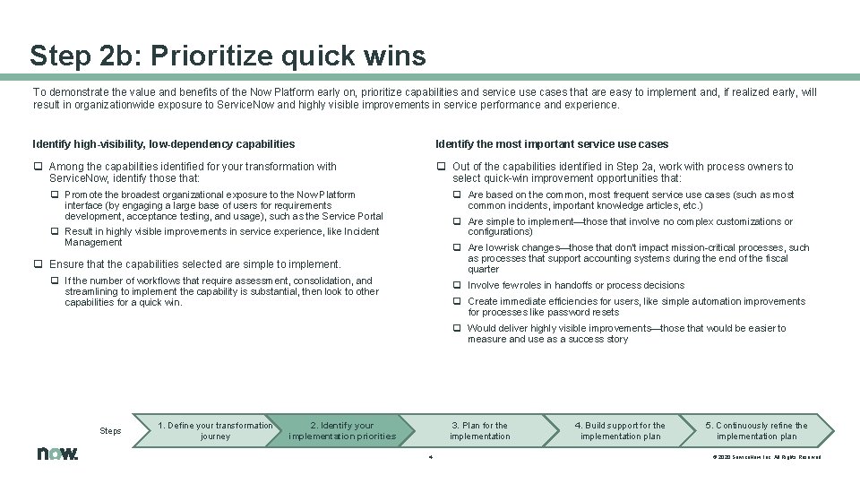 Build a phased program plan identify quick wins
