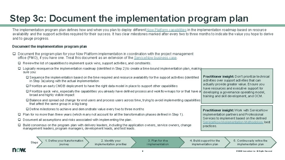 Build a phased program plan identify quick wins
