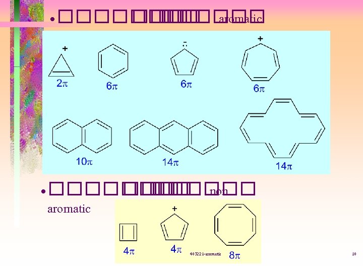  • ������ aromatic • ������ non aromatic 403221 -aromatic 10 