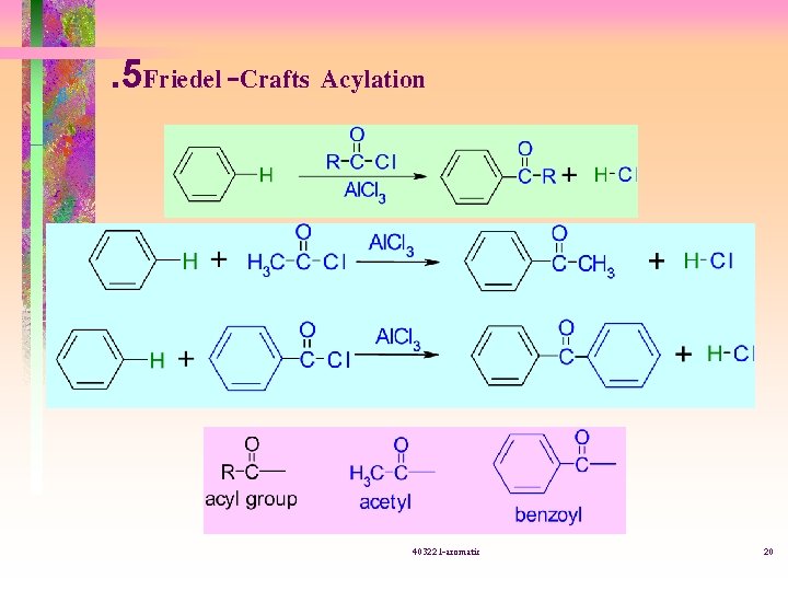 . 5 Friedel-Crafts Acylation 403221 -aromatic 20 