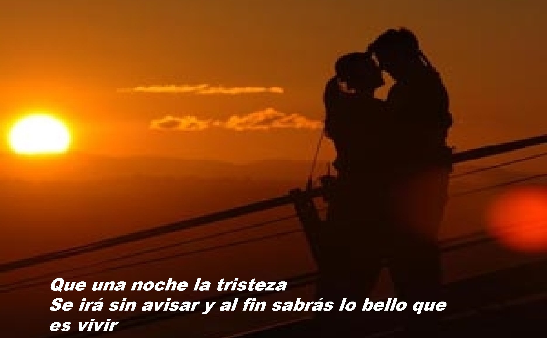 Que una noche la tristeza Se irá sin avisar y al fin sabrás lo