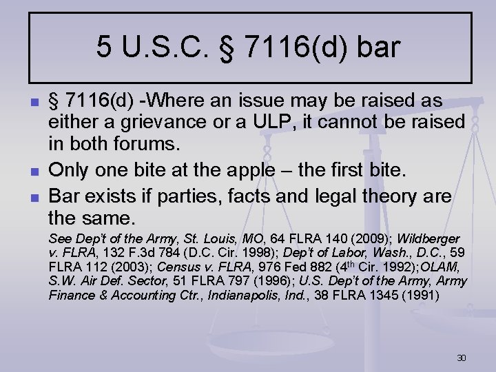 5 U. S. C. § 7116(d) bar n n n § 7116(d) -Where an