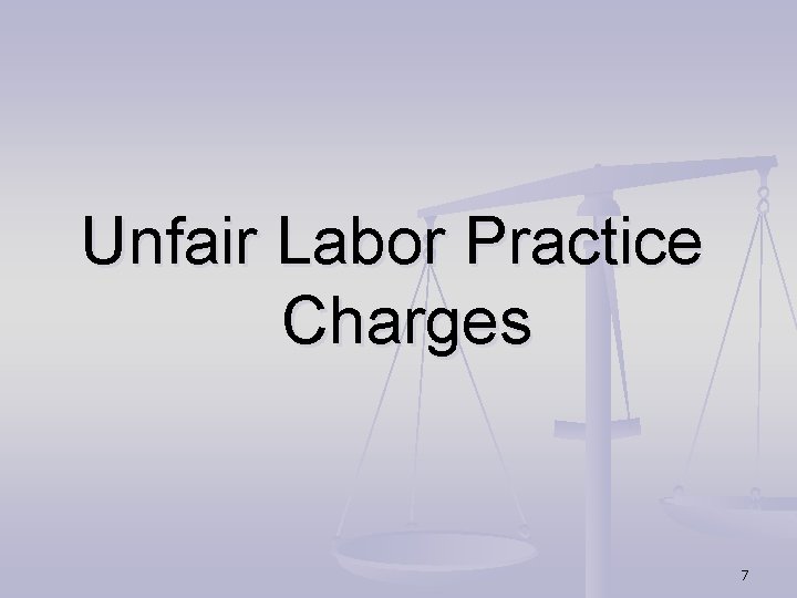 Unfair Labor Practice Charges 7 