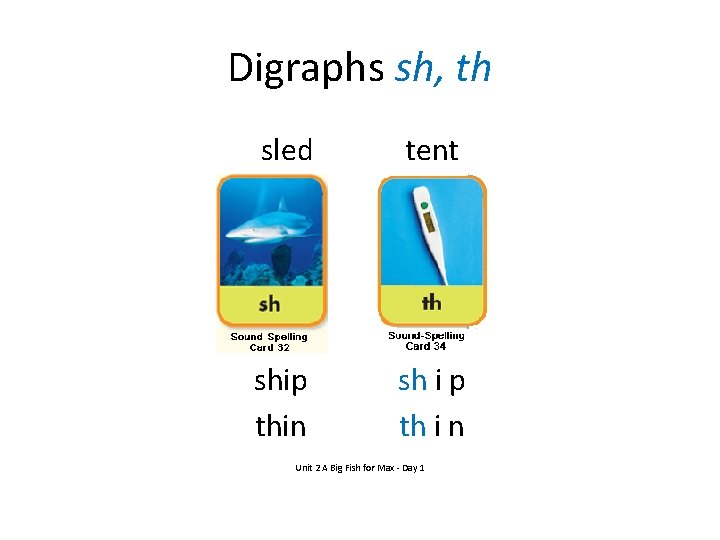 Digraphs sh, th sled tent ship thin sh i p th i n Unit
