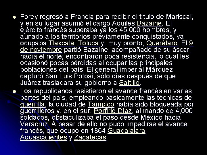 l l Forey regresó a Francia para recibir el título de Mariscal, y en