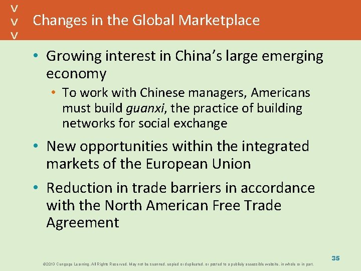 Changes in the Global Marketplace • Growing interest in China’s large emerging economy •