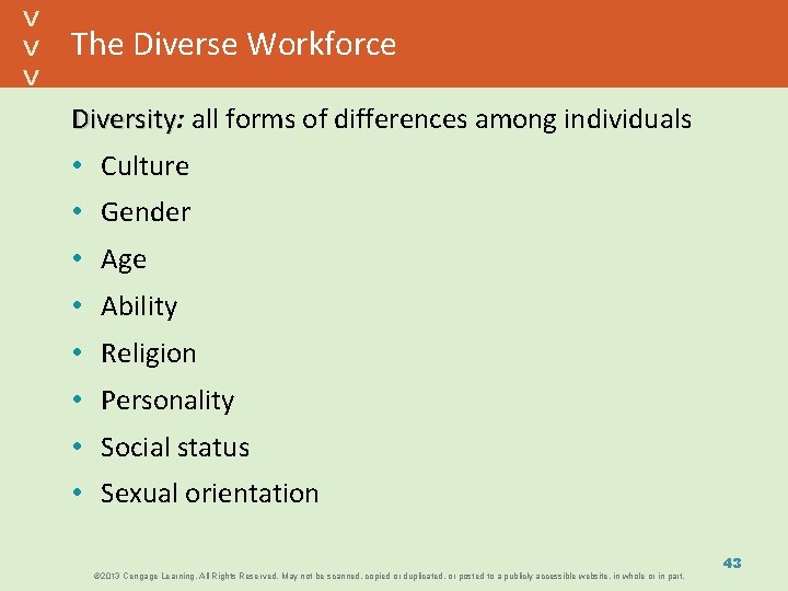 The Diverse Workforce Diversity: Diversity all forms of differences among individuals • Culture •