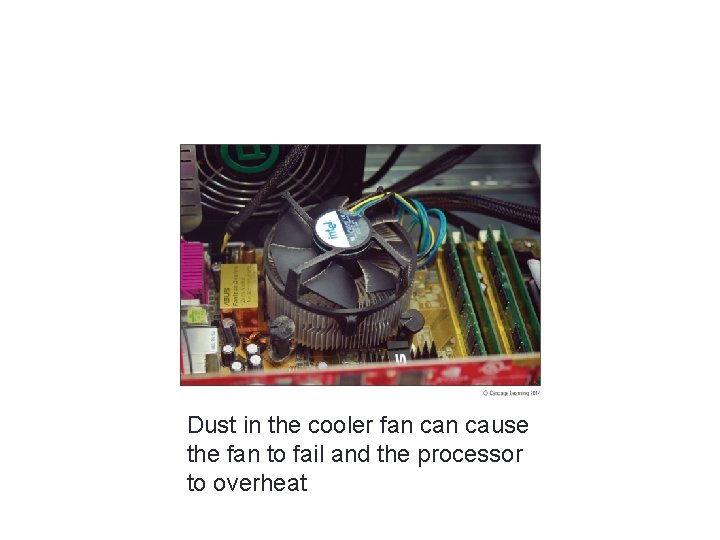 A+ Guide to Hardware, Sixth Edition Dust in the cooler fan cause the fan