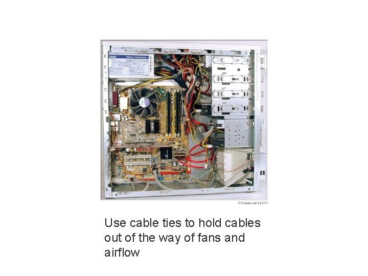 A+ Guide to Hardware, Sixth Edition Use cable ties to hold cables out of