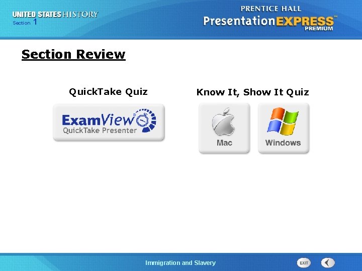 Section Chapter 1 25 Section 1 Section Review Quick. Take Quiz Know It, Show