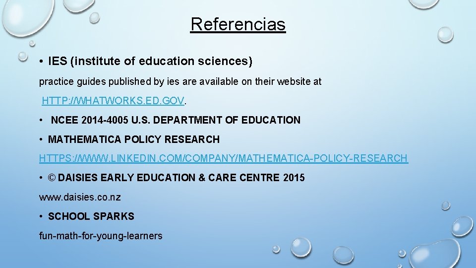 Referencias • IES (institute of education sciences) practice guides published by ies are available