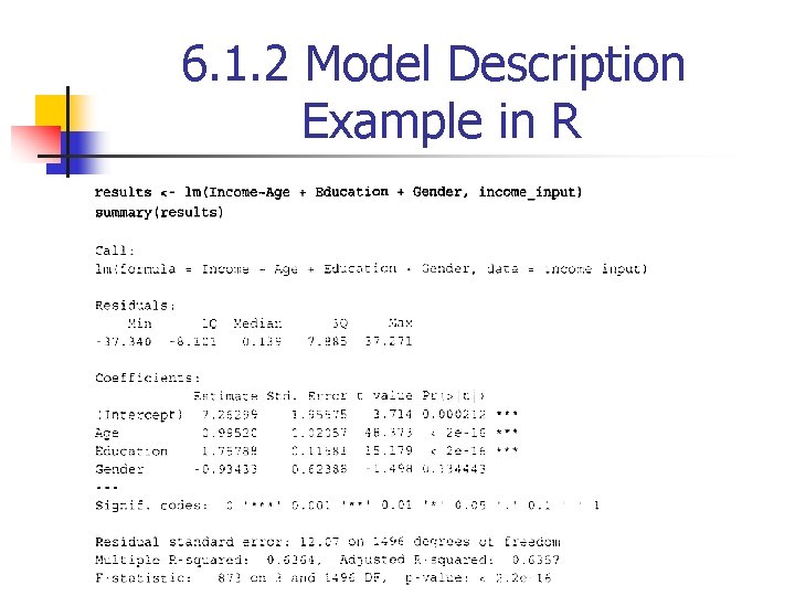 6. 1. 2 Model Description Example in R 
