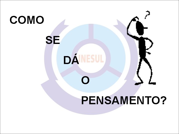 COMO SE DÁ O PENSAMENTO? 