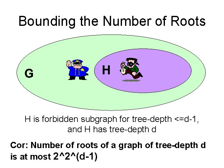 Bounding the Number of Roots G H H is forbidden subgraph for tree-depth <=d-1,