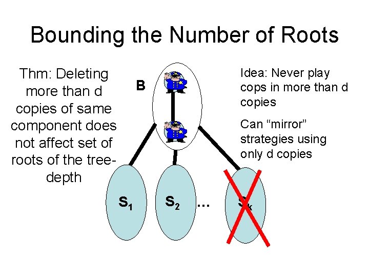 Bounding the Number of Roots Thm: Deleting more than d copies of same component