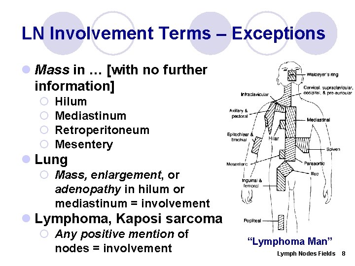 LN Involvement Terms – Exceptions l Mass in … [with no further information] ¡