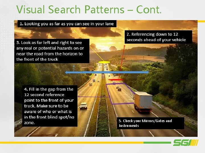 Visual Search Patterns – Cont. 5. Check your Mirrors/Gates and Instruments 