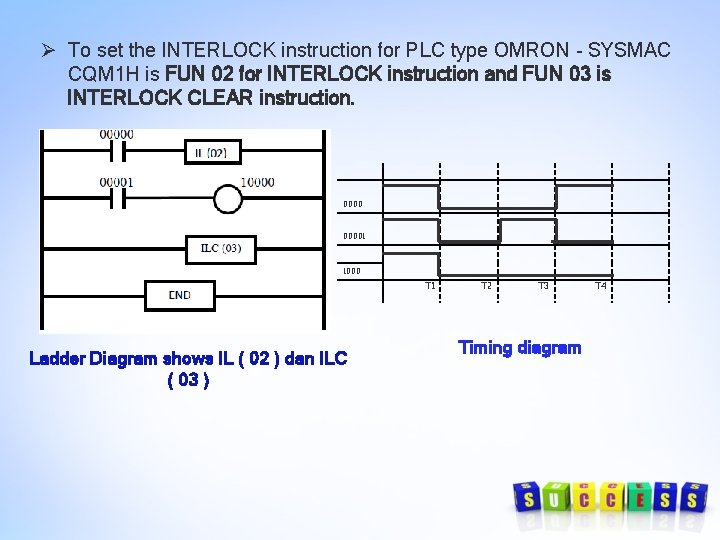 Ø To set the INTERLOCK instruction for PLC type OMRON - SYSMAC CQM 1 Ø To set the INTERLOCK instruction for PLC type OMRON - SYSMAC CQM 1