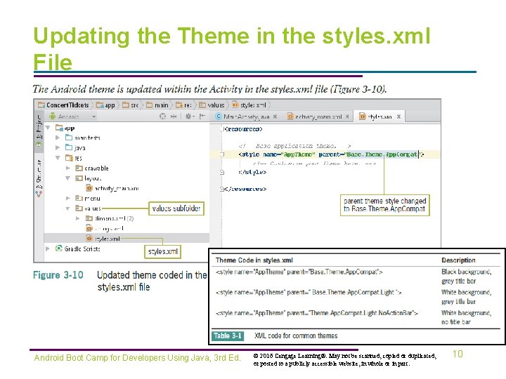 Updating the Theme in the styles. xml File Android Boot Camp for Developers Using