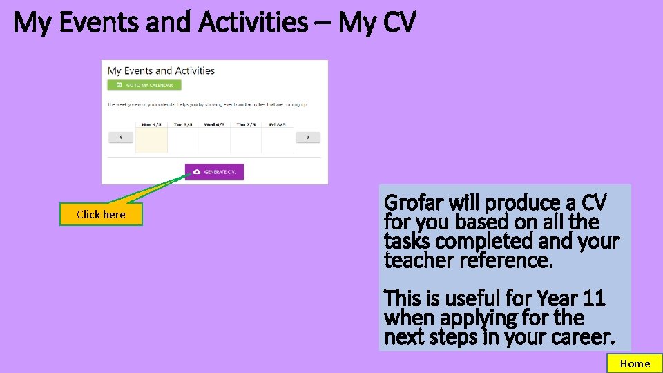 My Events and Activities – My CV Click here Grofar will produce a CV