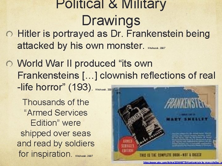 Political & Military Drawings Hitler is portrayed as Dr. Frankenstein being attacked by his