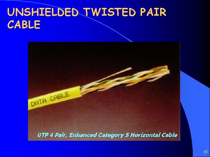 UNSHIELDED TWISTED PAIR CABLE 65 