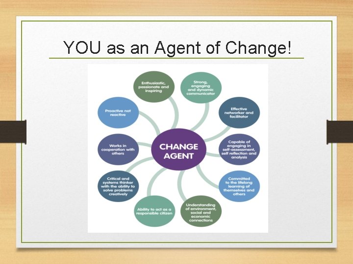 YOU as an Agent of Change! 