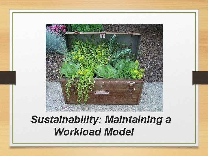 Sustainability: Maintaining a Workload Model 