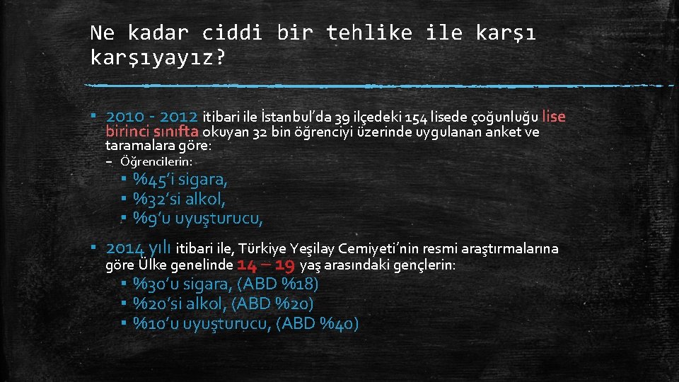 Ne kadar ciddi bir tehlike ile karşıyayız? ▪ 2010 - 2012 itibari ile İstanbul’da