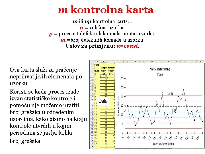 m kontrolna karta m ili np kontrolna karta. . . n = veličina uzorka