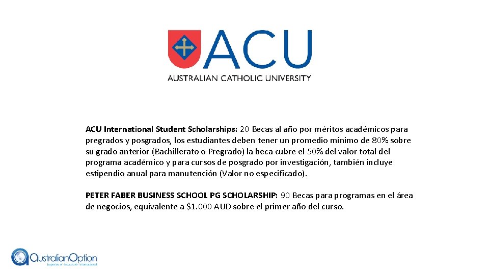ACU International Student Scholarships: 20 Becas al año por méritos académicos para pregrados y