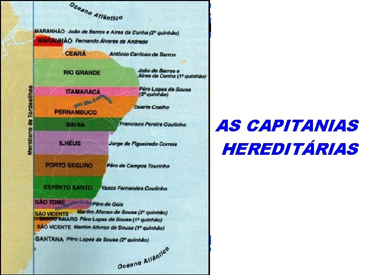 BRASIL COLÔNIA (1500 – 1822) MONTAGEM DO SISTEMA COLONIAL AS CAPITANIAS HEREDITÁRIAS iair@pop. com.