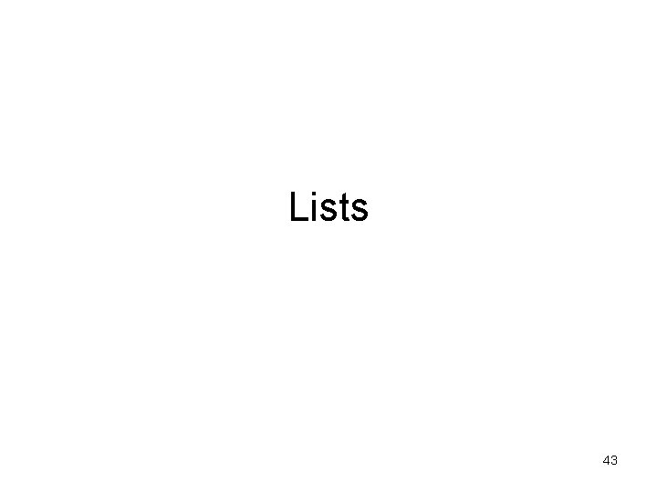 Lists 43 
