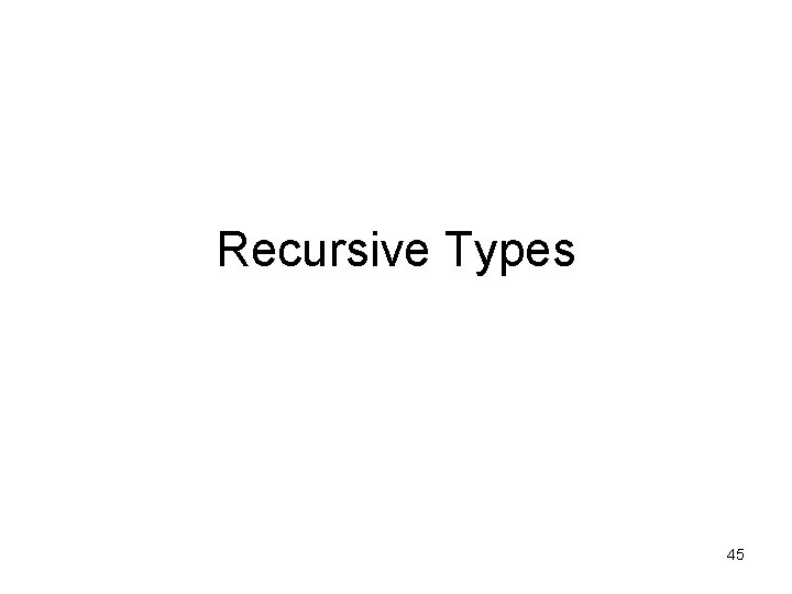 Recursive Types 45 