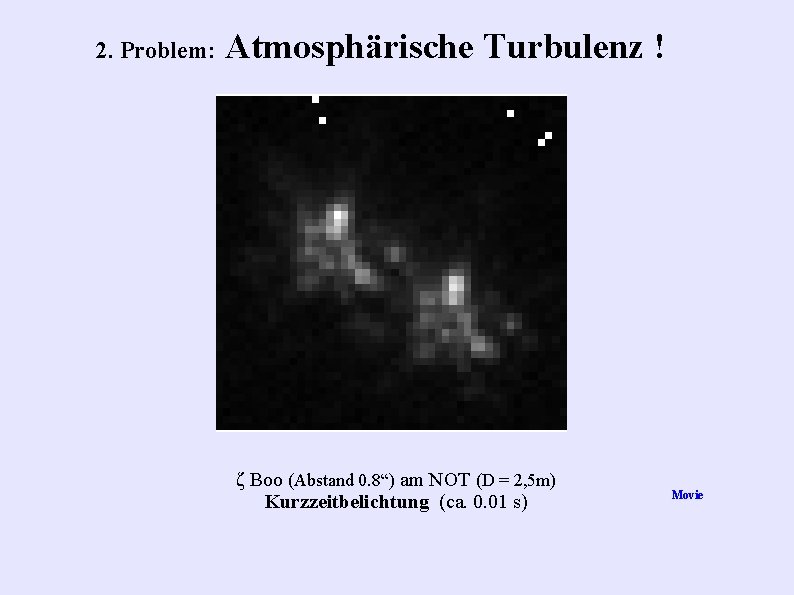 2. Problem: Atmosphärische Turbulenz ! ζ Boo (Abstand 0. 8“) am NOT (D =