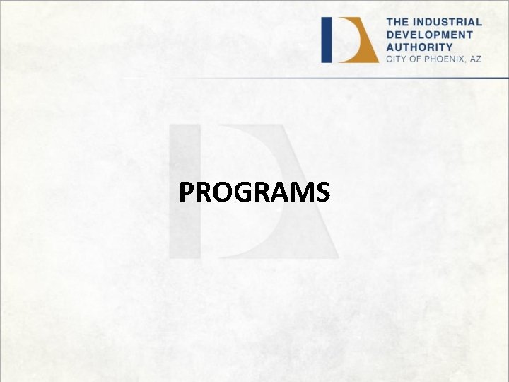 PROGRAMS 