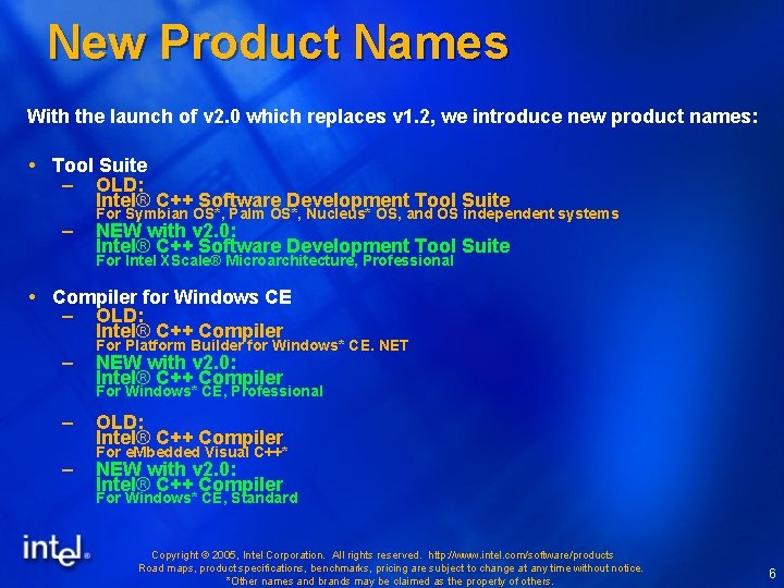 New Product Names With the launch of v 2. 0 which replaces v 1.