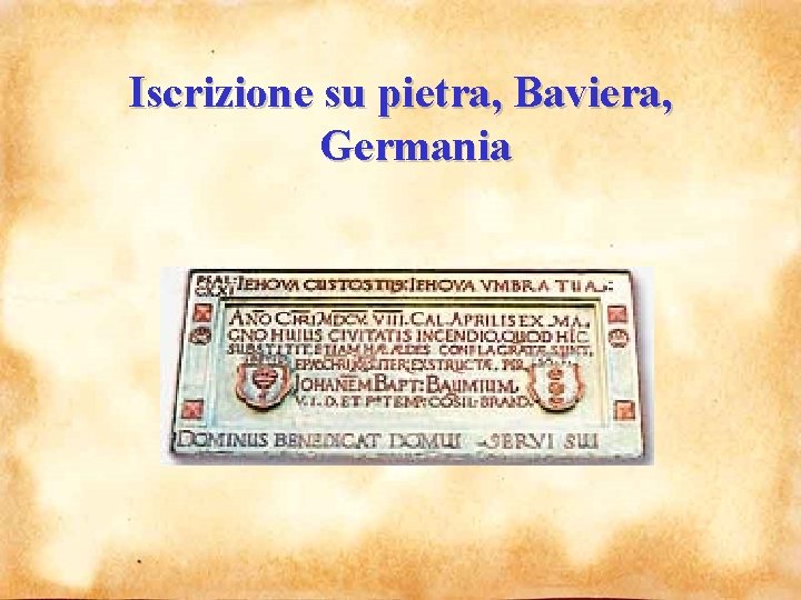 Iscrizione su pietra, Baviera, Germania 
