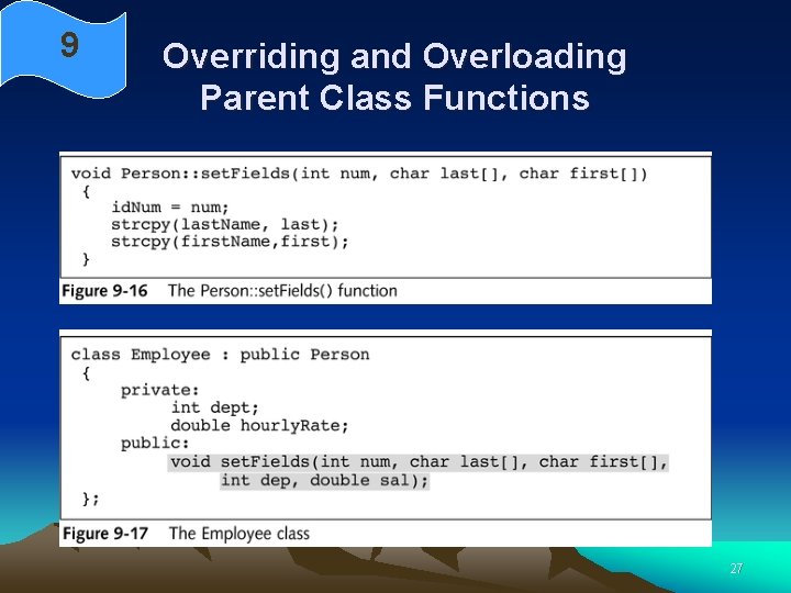 9 Overriding and Overloading Parent Class Functions 27 9 Overriding and Overloading Parent Class Functions 27