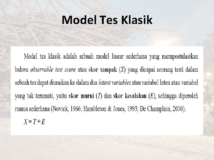 Model Tes Klasik 