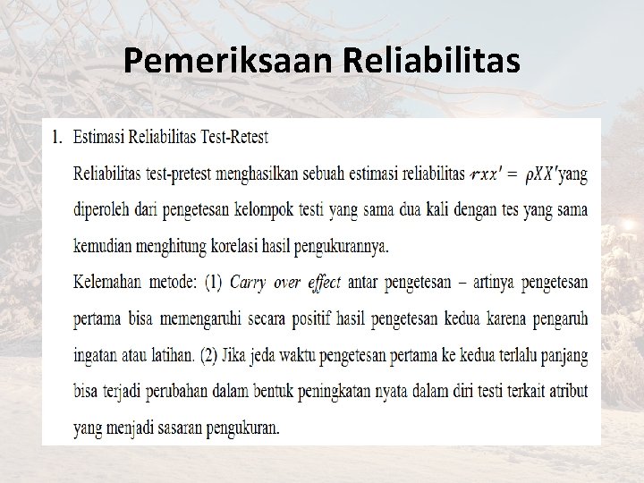 Pemeriksaan Reliabilitas 