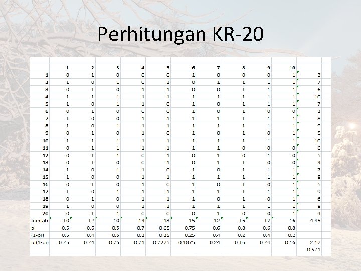 Perhitungan KR-20 