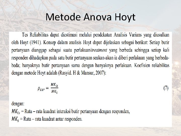 Metode Anova Hoyt 