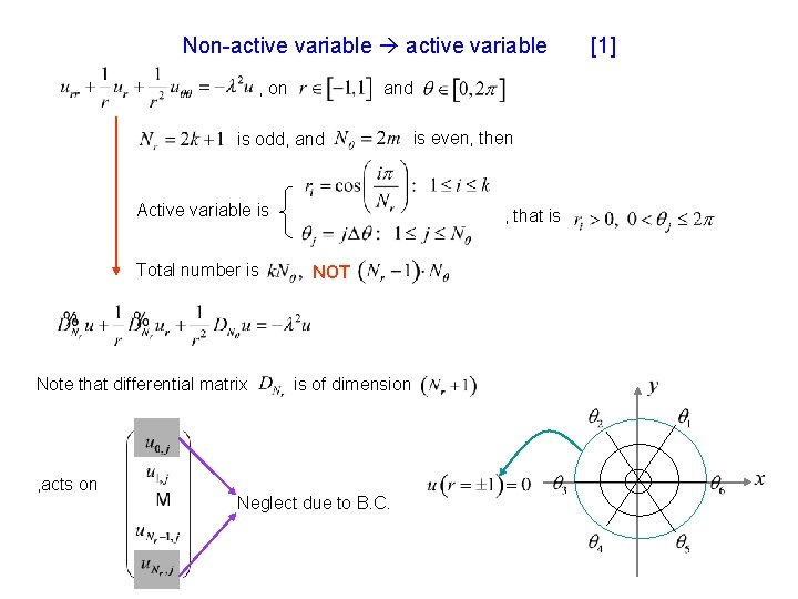 Non-active variable , on and is odd, and Active variable is Total number is