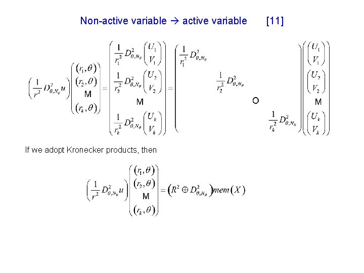 Non-active variable If we adopt Kronecker products, then [11] 