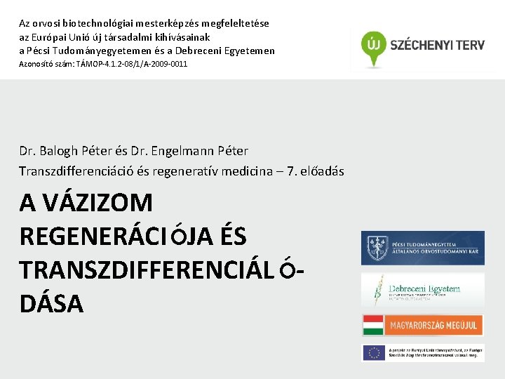 Az orvosi biotechnológiai mesterképzés megfeleltetése az Európai Unió új társadalmi kihívásainak a Pécsi Tudományegyetemen