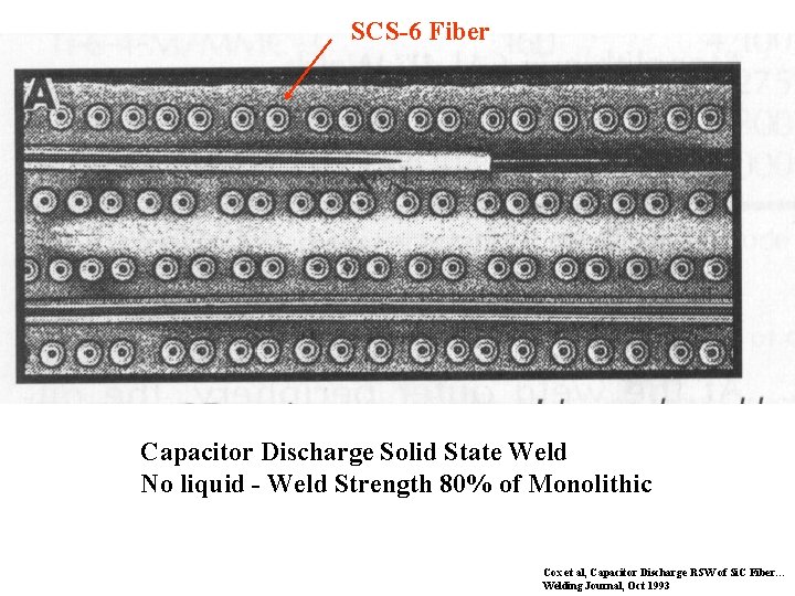 SCS-6 Fiber Capacitor Discharge Solid State Weld No liquid - Weld Strength 80% of
